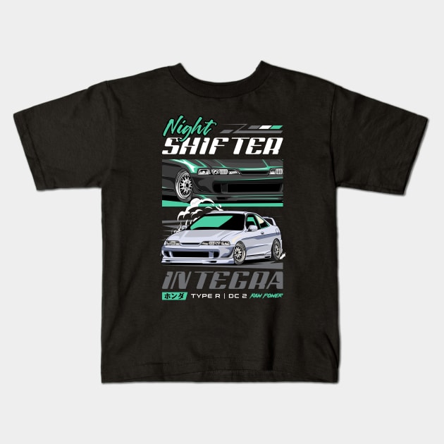 Integra Type R DC2 Retro Car Kids T-Shirt by milatees